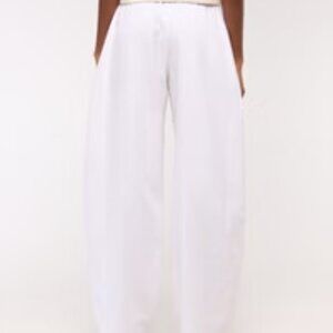 Abercrombie white linen blend pull on pants